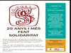 TAULA RODONA “ 25 anys i més fent solidaritat”